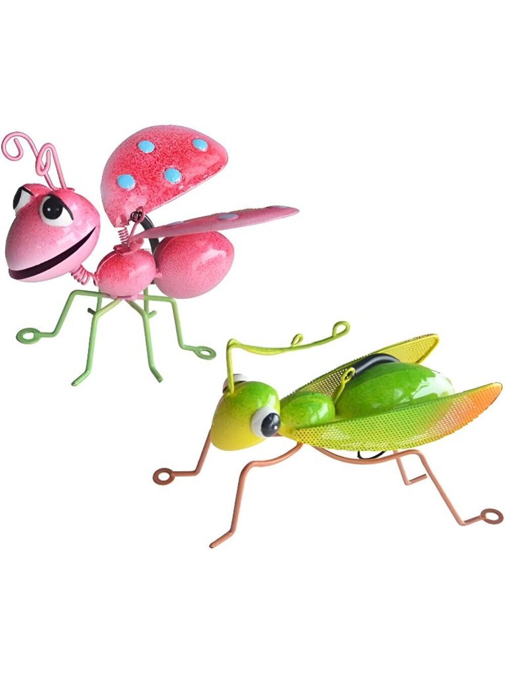 Outdoor Wall Decorations, Ladybug and Mantis Metal Outdoor Decor, Set of 2